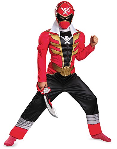 Childs Boys Red Power Rangers Super Megaforce Classic Muscle Costume