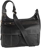 Fossil Womens Leather Organizer Bag - Everyday Flap Organizer (Color: Black)