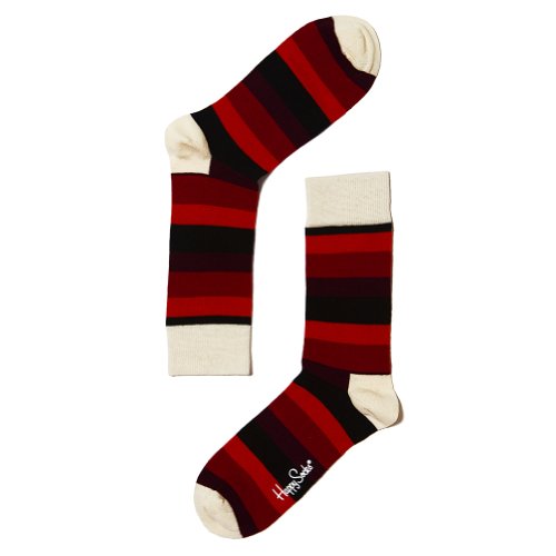 Happy Socks - Multi-Colored Red and Black Striped 