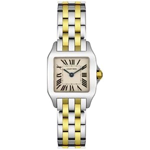 Cartier Ladies W25066Z6 Santos Demoiselle Stainless Steel and 18K Gold Watch