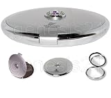 Jeweled 10x/1x Compact Mirror with Crystals Silver
