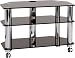 Electronics : Optimum Fusion LCD800 3 Shelf Television Stand - Polished Chrome Rods With Black Glass
