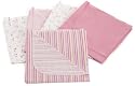 Gerber Baby-girls Newborn 5-Pack Flannel Receiving Blanket, Pink, One Size