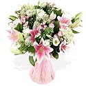 Stylish and classy pretty pink handtied - Send Mothers Day Flowers Floral Arrangement of Fresh Flowers