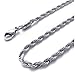 2mm KONOV Silver Womens Mens Stainless Steel Rope Necklace Chain 18-26
