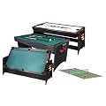 Fat Cat Pockey 7ft Black 3-in-1 Air Hockey, Billiards, and Table Tennis Table