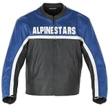 Alpinestars Barcelona Leather Motorcycle Jacket Blue 50
