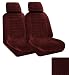 Set of 2 Universal Fit LowBack Madrid Pattern Front Bucket Seat Cover - Burgundy