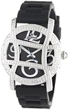 JBW-Just Bling Womens JB-6241-A "Olympia" Sport Silver Black Designer Silicone Diamond Watch