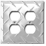 Diamond Life MC2OL.D Formula 1Wall Plate XL Double Outlet 5 H x 5 W Diamond Plate - Case of 25
