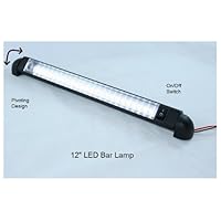 LED Bar Light - Pivoting, Water resistant, 12' Lamp, 12 Volt DC LED courtesy convenience lamp, 12' with on/off switch
