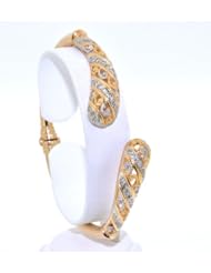 22K Yellow Gold Diamond Filigree Bangle