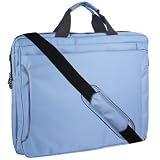 19 inch Blue Organizer Quad Compartment Notebook Laptop Padded Carrying Case Messenger Bag ~ MyGift