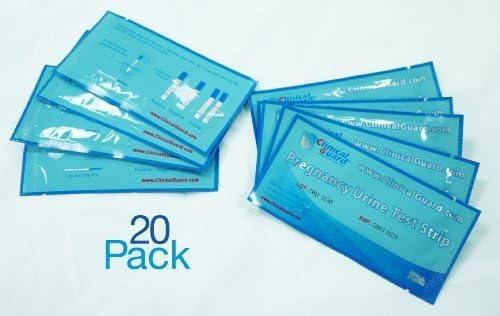 ClinicalGuard HCG Pregnancy Test Strips (Individually-Sealed, Pack of 20) by ClinicalGuard