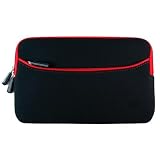 Gizmo Dorks Zipper Sleeve Case (Black with Red Trim) with Carabiner Key Chain for the Amazon Kindle 3 (Latest Generation, 6" Display)