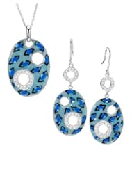 Sterling Silver Cubic Zirconias Women Jewelry Set. Length 52 in. Total Item weight 8.0 g.