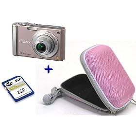 Bundle: Panasonic DMC-FS20 Pink Digital Camera 10MP +Pink Case + 2GB SD