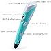The Second Generation Stereoscopic Printing Pen with LCD Screen Drawing Pen Doodling Pen + PLA Filament + Power Adapter for 3d Print for Children(blue)