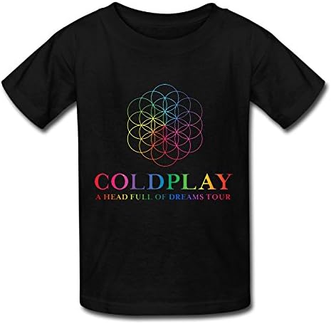 Coldplay A Head Full Of Dreams Fan Tour 2016 T Shirt For Big Boys' Girls' Kids Black