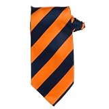 Striped Necktie - Orange and Navy