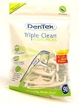 Dentek Floss Picks Triple Clean 90's Bagged