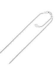 1.3mm 14K White Gold Adjustable Popcorn Chain