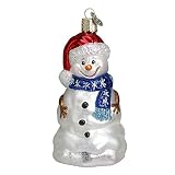 Old World Christmas Happy Snowman Glass Blown Ornament