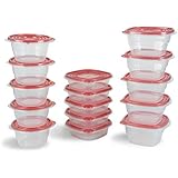 Plastic Reusable Clear Storage Food Containers with Leak Proof Lids - Set of 15 Pieces