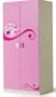 Girls Pink Fairy Princess Two Door Wardrobe - Children's Bedroom Furniture