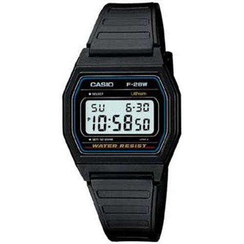 CASIO F28W-1 Casual Digital Watch with Black Resin Band