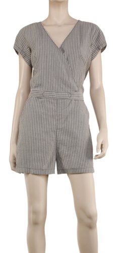 STRIPED ROMPER TAUPE CREAM, S