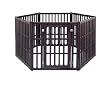 IRIS Plastic Exercise / Containment Pet Pen for Dogs, 6 Panel, Brown