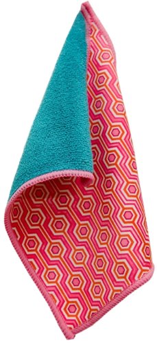 Toddy Gear Hexapalooza 5 x 7 Inch Premium Microfiber Smart Cloth, for iPad and Touch Screen Cleaning - Retail Packaging - Pink/Blue, 15X7B1202