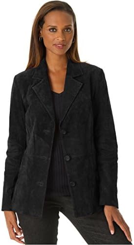 Jessica London Women's Plus Size Classic Tailored Suede Blazer Black,16