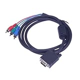 Premium 6ft VGA Male to 3-RCA Component Video Male cable