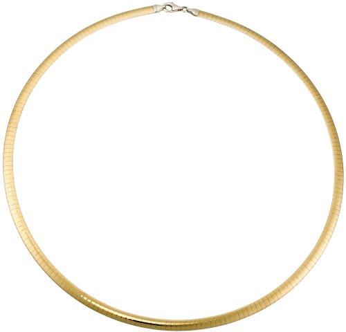 Childrens Toyshop  Jewelry : 14k Yellow Gold and Sterling Silver 4mm Reversible Omega Chain Necklace, 17"