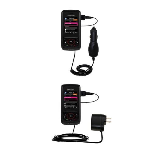 Essential Kit for the Samsung SGH-T729 - includes Car and Wall Charger with Rapid Charge Technology - Gomadic Brand w/ TipExchange Technology