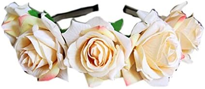 Lookcon Fashion All-match Elegant Popular Rose Flower Hair Band(Champagne)
