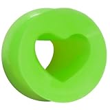0 Gauge Green Heart Silicone Flexible Tunnel