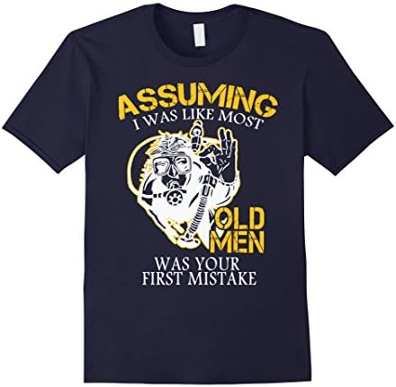 Men's Old Men Scuba Diving T-Shirt 2XL Navy