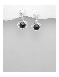Onyx Earrings In 92.5 Sterling Silver
