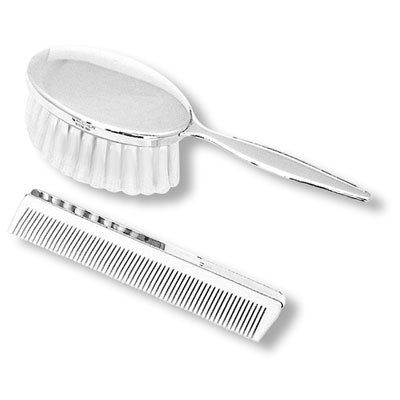 silver brush and comb set for baby girl