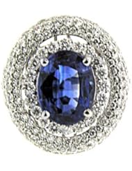 9.32 ct White Gold Sapphire & Diamond Cocktail Ring 18Kt
