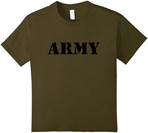 Kids US Army Shirt, Vintage Logo, Military T-Shirt 12 Olive
