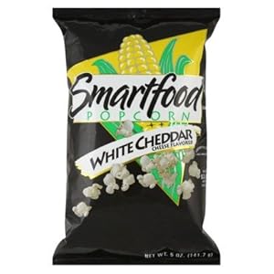black bag of white cheddar popcorn