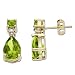 10k Yellow Gold Pear-Shaped Peridot and Diamond Dangle Earrings
