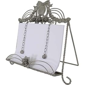 Gray Ornate Scrolls European look Metal Cookbook or book Stand holder by Creative Co-op