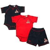 St. Louis Cardinals 3-piece Infant Creeper and Short Set by Majestic Athletic