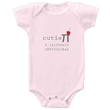 26 Degrees Forward Pink Organic Cotton Cutie Pi Onesie, 18 Months