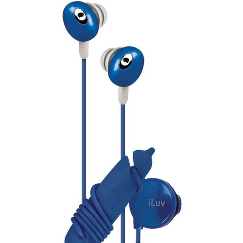 ILUV IEP311BLU HI-FI IN-EAR HEADPHONES WITH VOLUME CONTROL (BLUE)